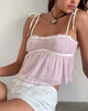 Immagine di Damaris Cami Top in rosa con rilegatura in avorio