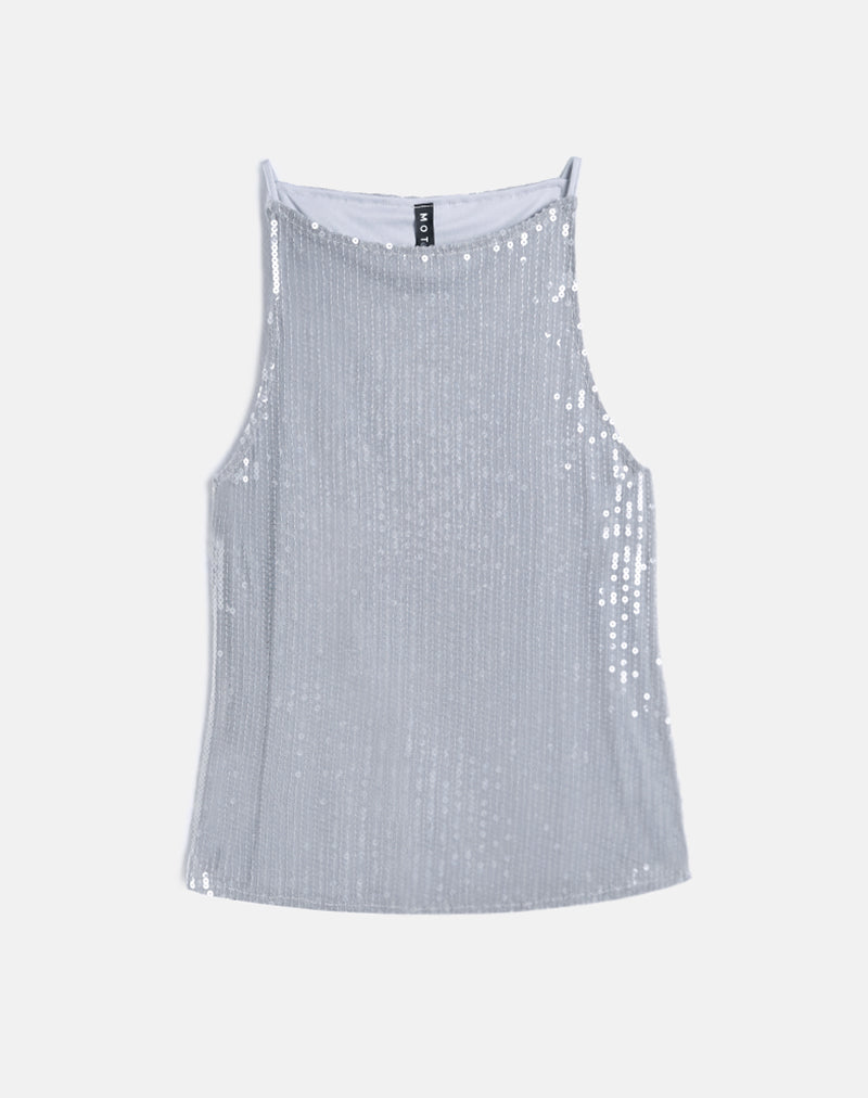Immagine di Damske Gilet Top in paillettes colorate chiare Grigio