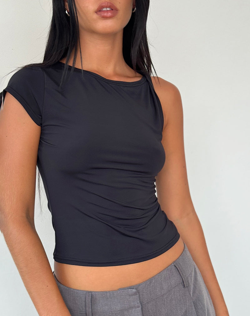 Top asimmetrico Dannas in nero