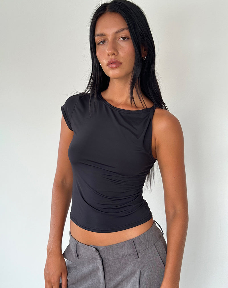 Top asimmetrico Dannas in nero