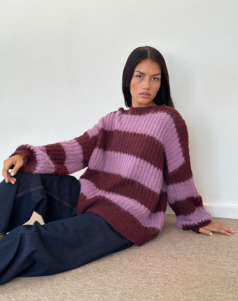 Maglia Daren a righe viola