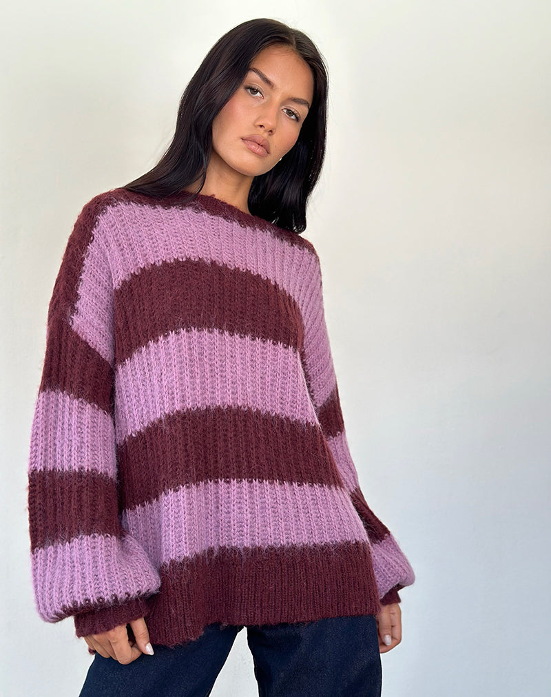 Maglia Daren a righe viola