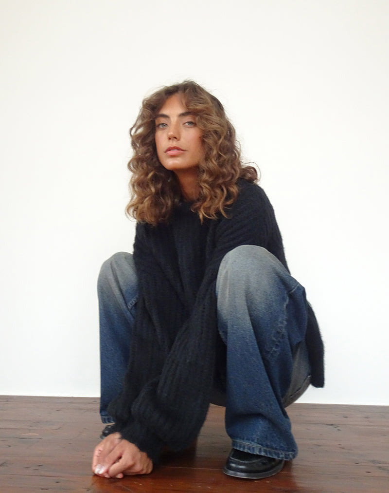 Daren - Maglia oversize in nero