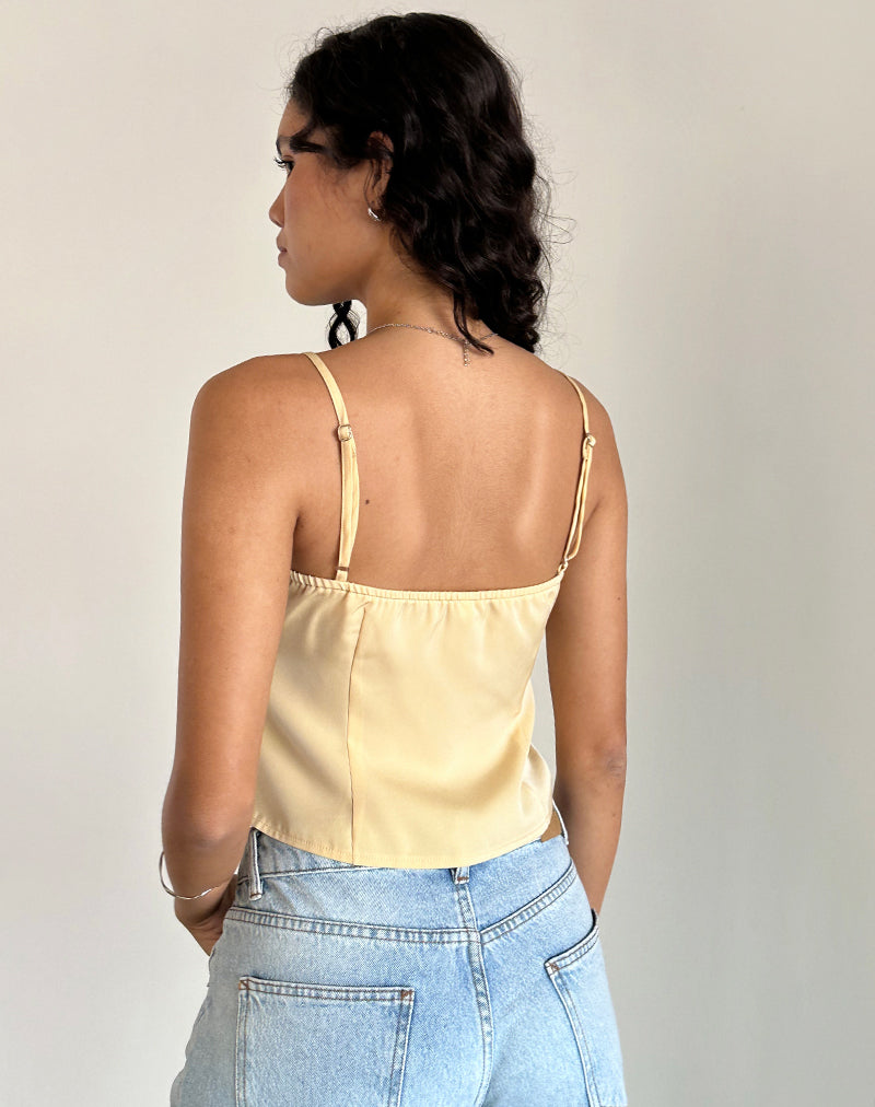 Immagine di Darena Cami Top in Latticello con pizzo grigio