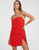 immagine di Datista Slip Dress in raso rosa scarlatto