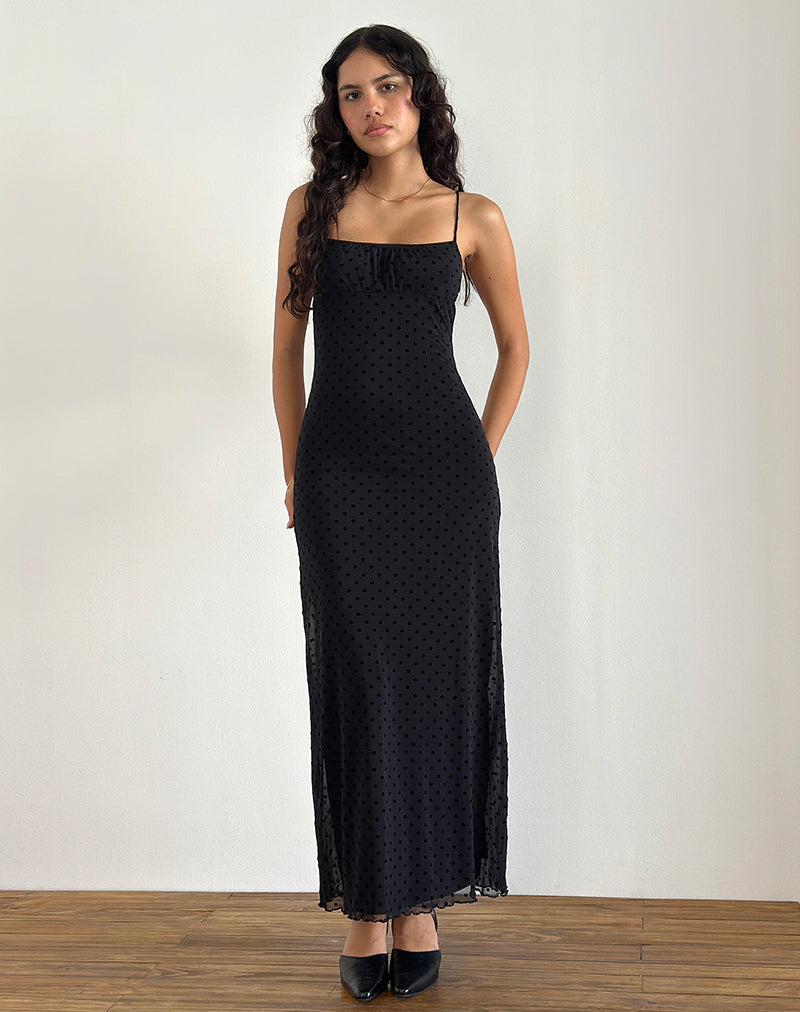 Immagine di Darsih Maxi Dress in Basic Polka Black Flock