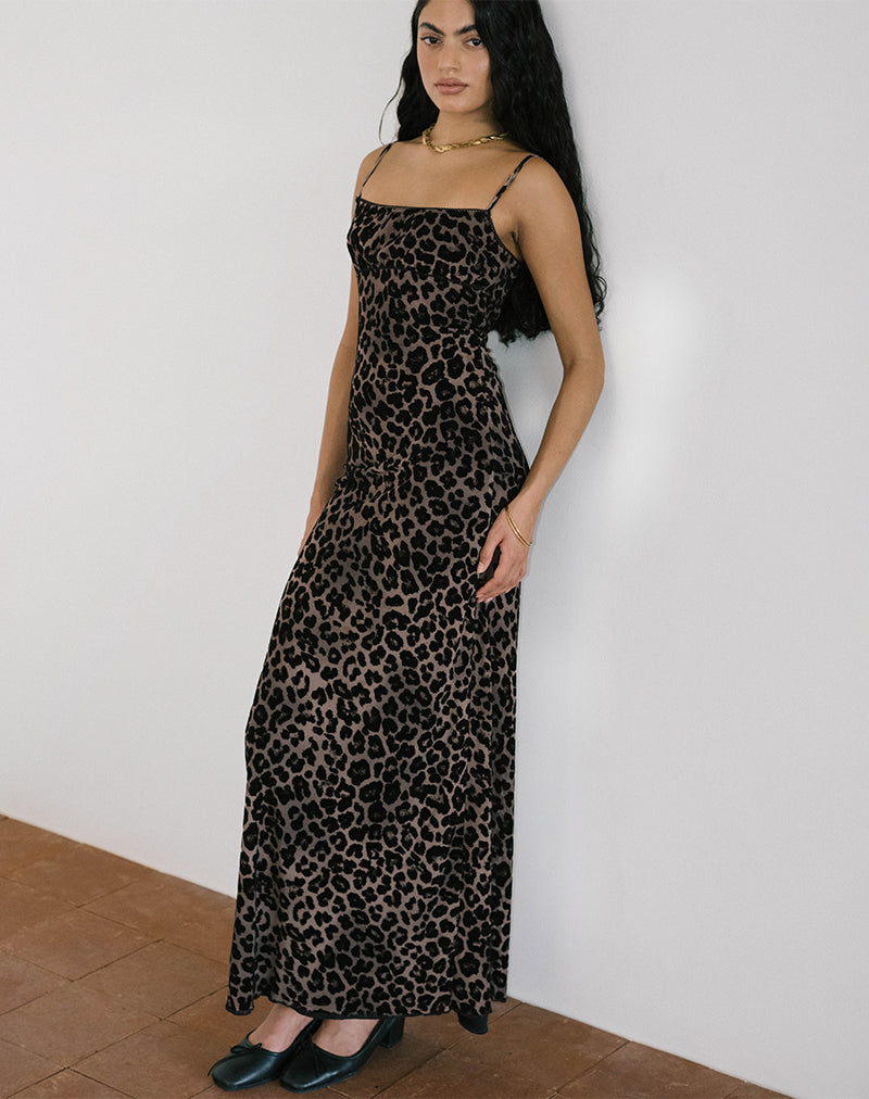 immagine di Darsih Maxi Dress in floccato Rar Leopard