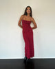 Immagine di Darsih Cami Maxi Dress Rosso Grunge Floreale Flock