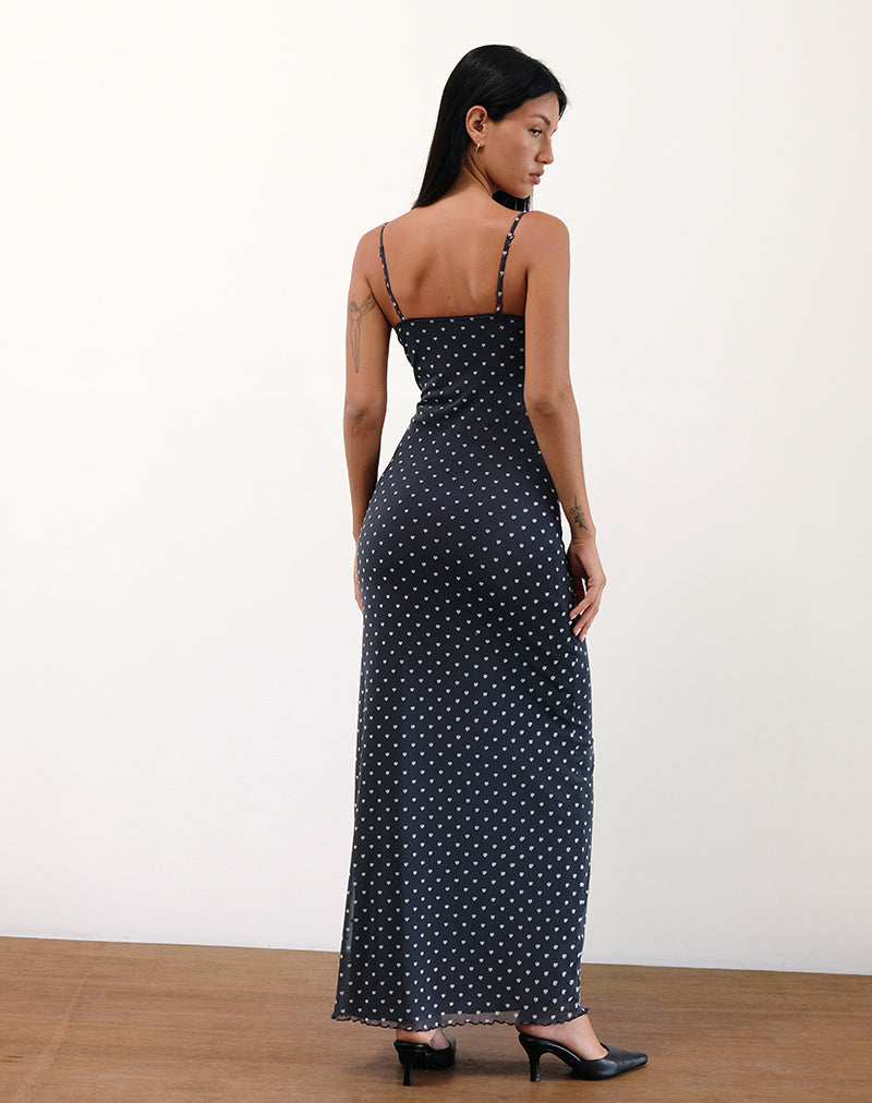Immagine di Darsih Maxi Dress in Heart Flock Navy e Giallo