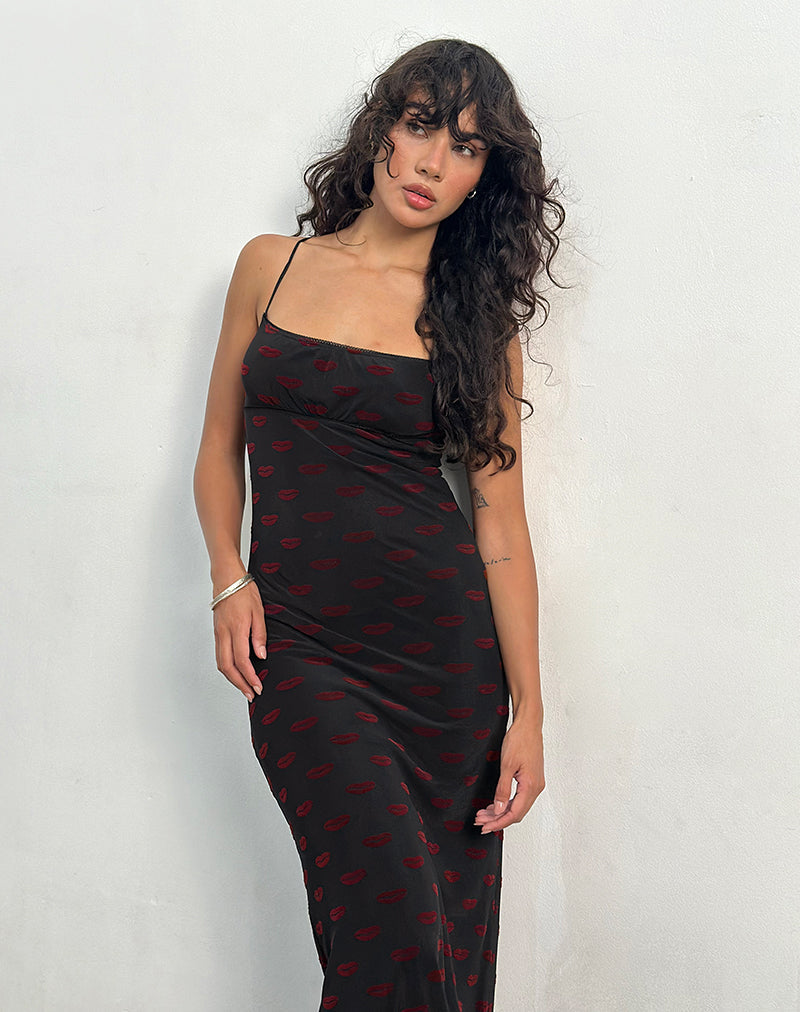 Immagine di Darsih Maxi Dress in Lips Flock Nero