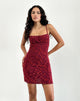 Immagine di Darsya Mini Dress in Grunge Floral Flock Rosso