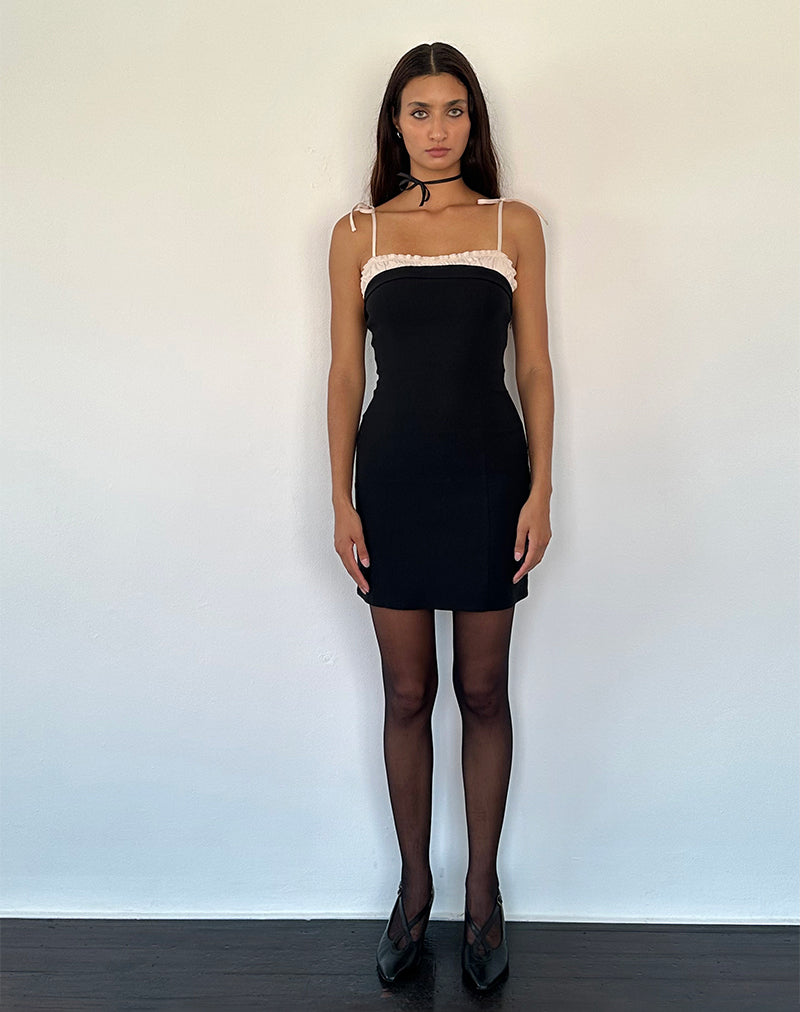 Immagine di Daruka Mini Dress in Satin Nero