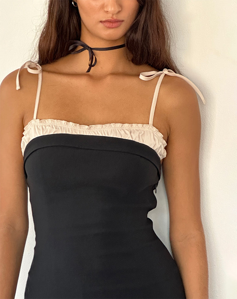 Immagine di Daruka Mini Dress in Satin Nero