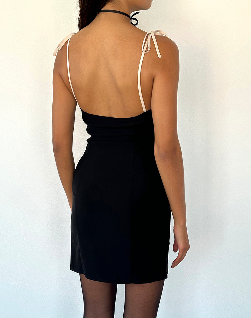 Immagine di Daruka Mini Dress in Satin Nero