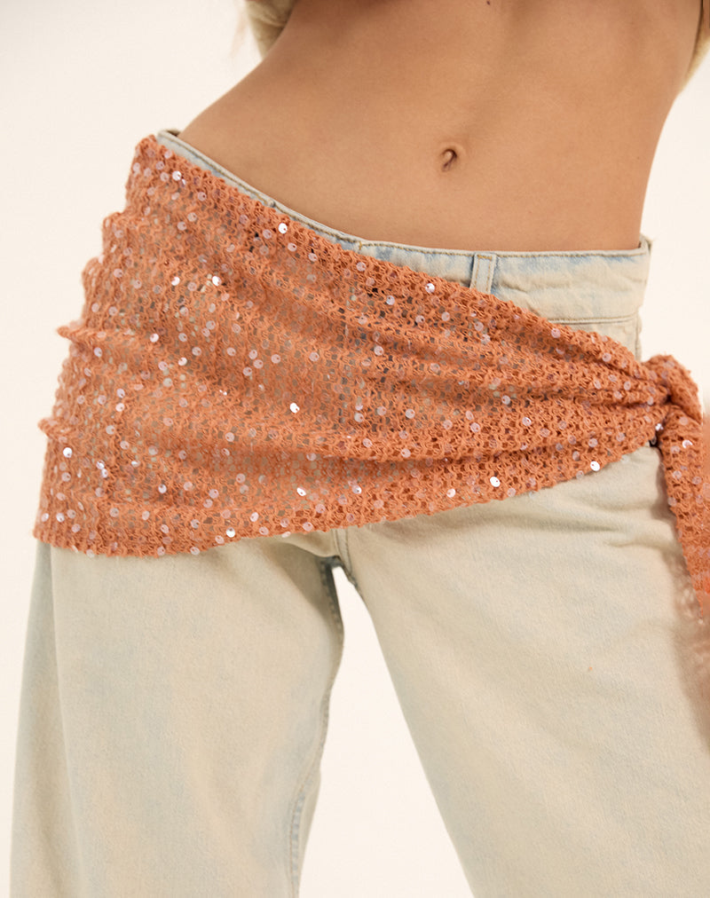 Sarong Sanu in maglia di paillettes arancione