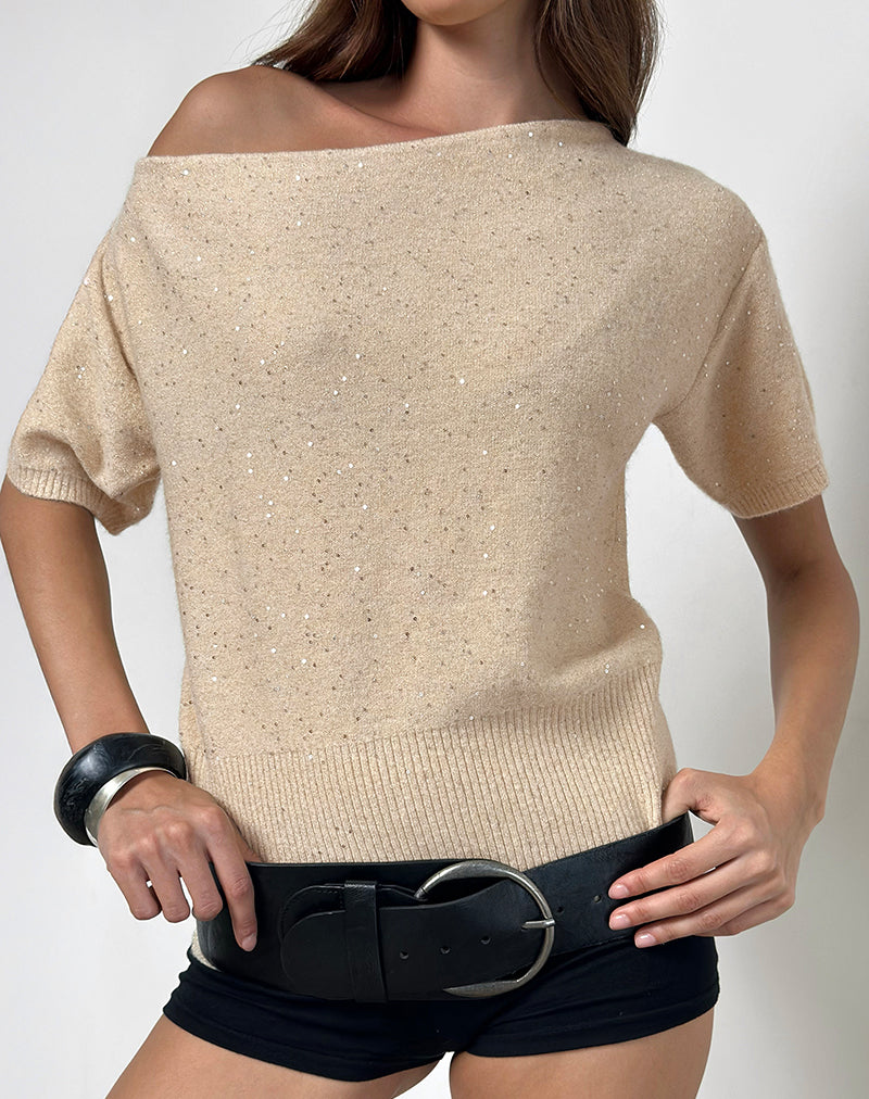 Immagine di Darusa Top in Paillettes Disperse Oro