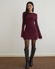 Immagine di Dasa Mini Abito a maniche lunghe in Flock Mini Leopard Plum
