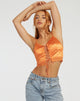 immagine di Datuk Crop Top in Satin Tangerine