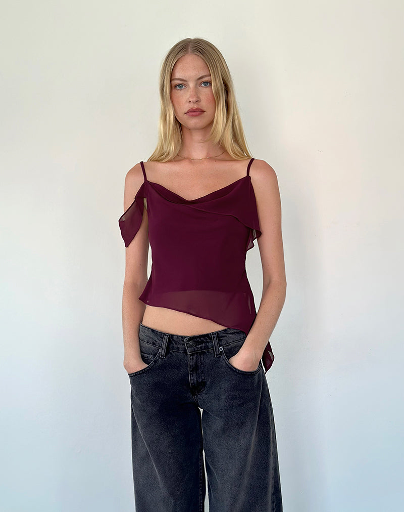 Immagine di Davila Top in chiffon Borgogna