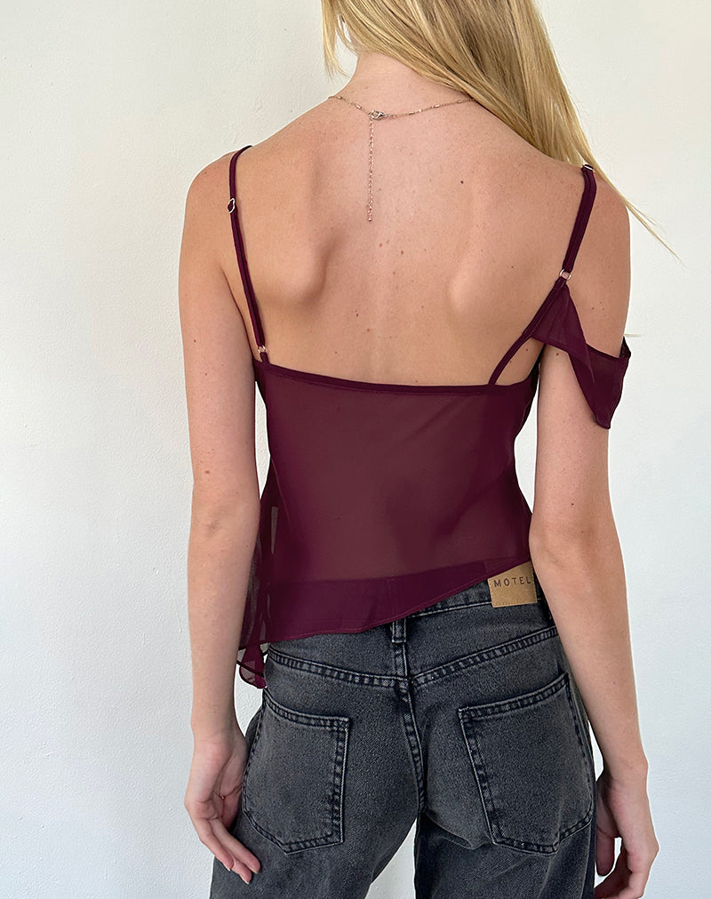 Immagine di Davila Top in chiffon Borgogna