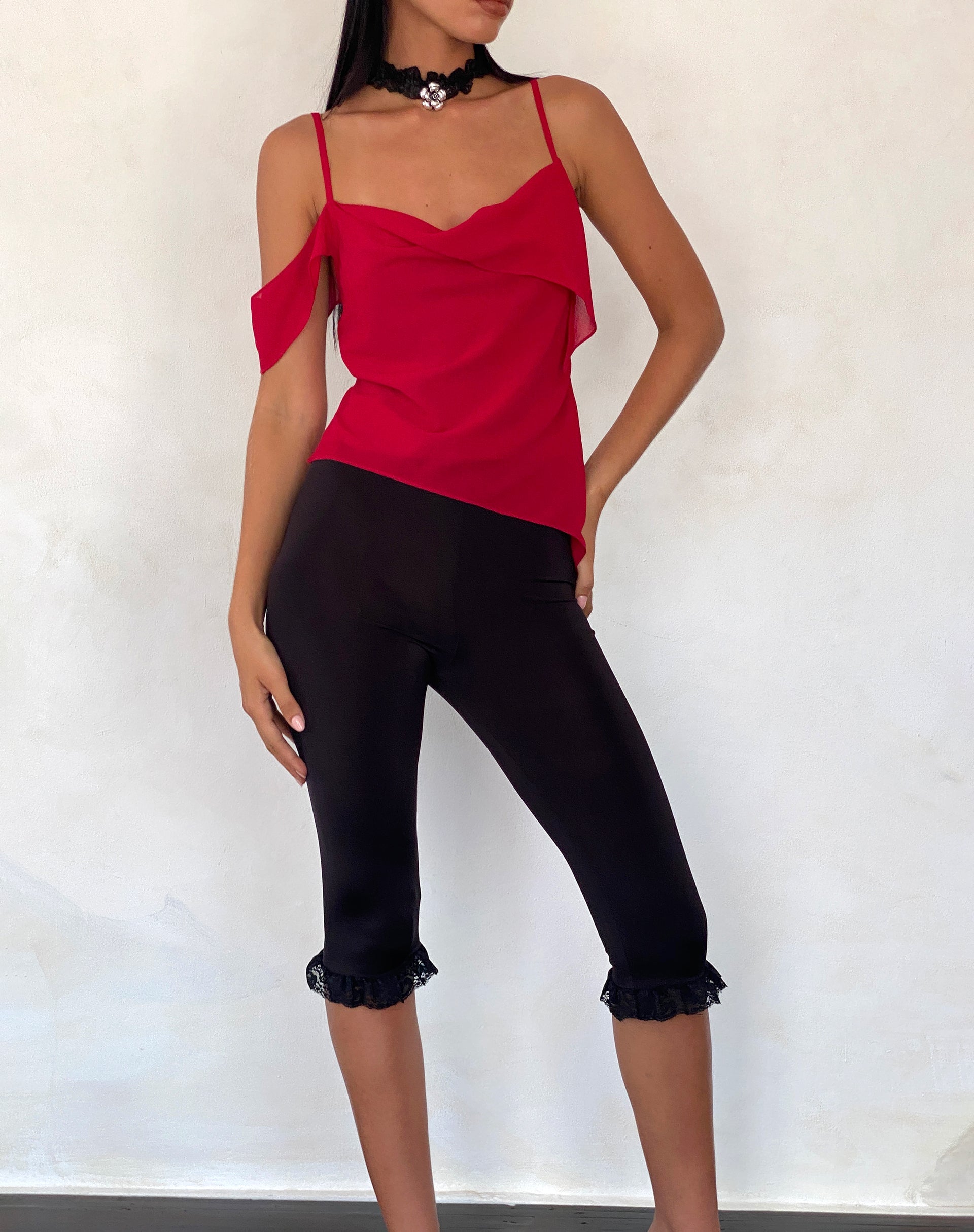 Immagine di Davila Top in chiffon rosso intenso