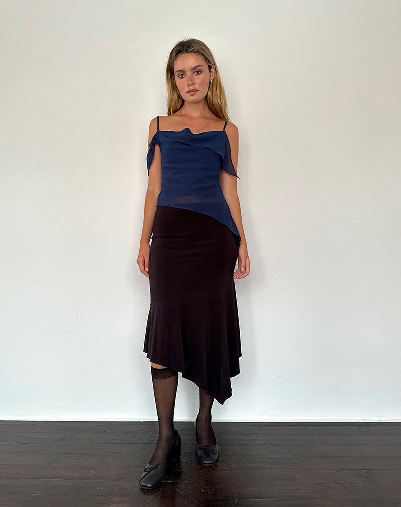 Immagine di Davila Top in chiffon Ocean Storm