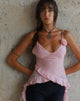 Immagine di Daytona Top con volant in chiffon rosa