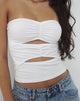 Immagine di Dayu Crop Top a fascia in bianco