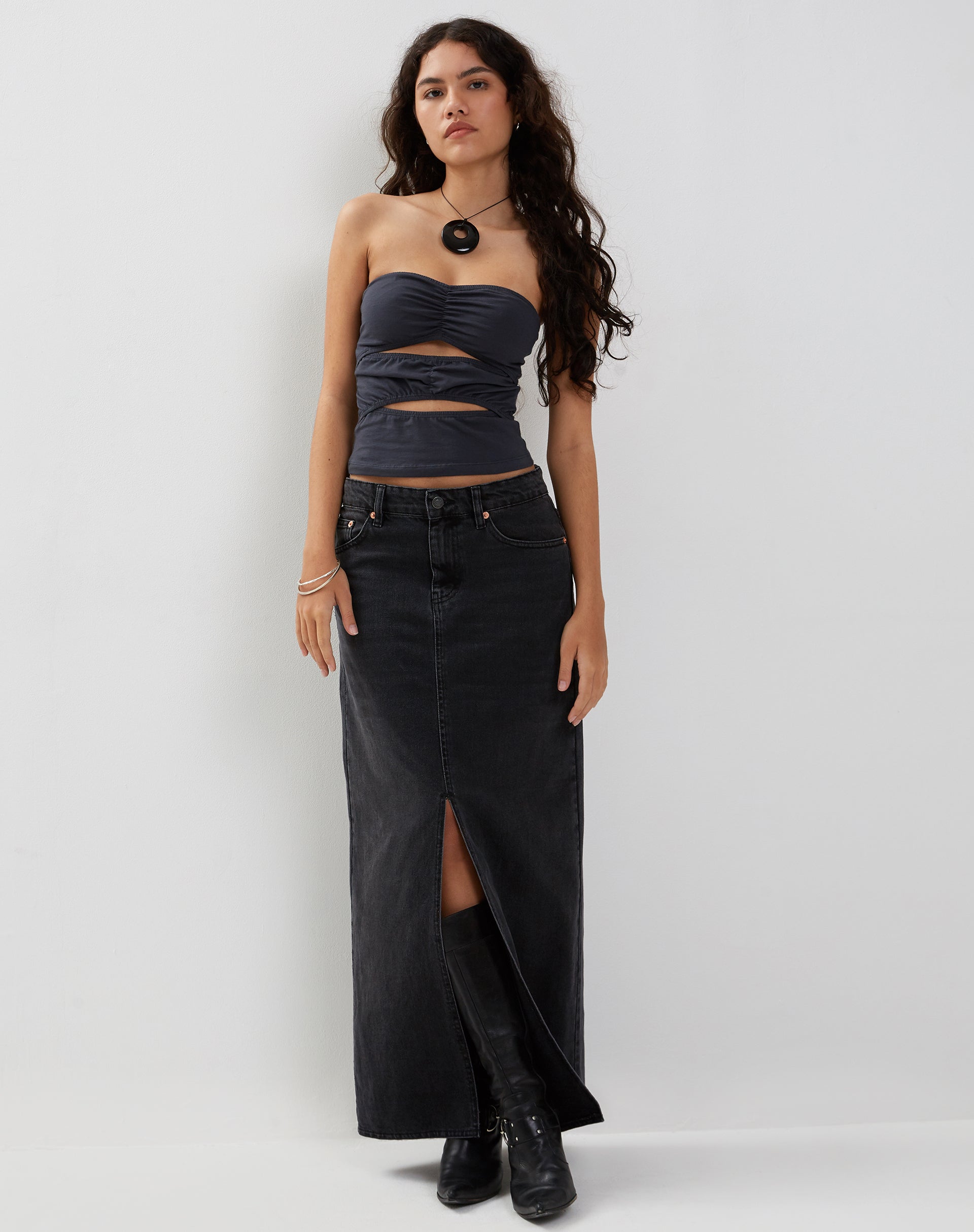 Immagine di Dayu Bandeau Crop Top in Ocean Storm