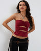 Immagine di Dayu Crop Top a fascia in borgogna