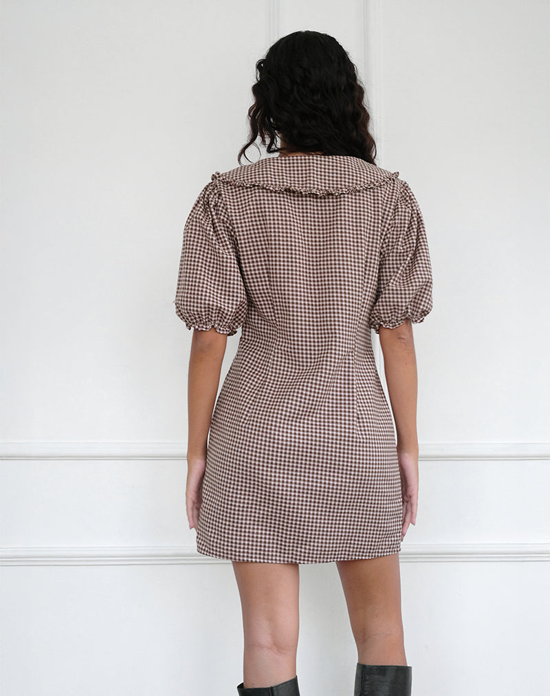 Immagine di Deja Dress in Mini Gingham Marrone