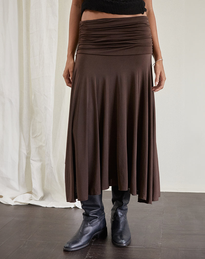 Immagine di Delta Midi Skirt in Chocolate Slinky