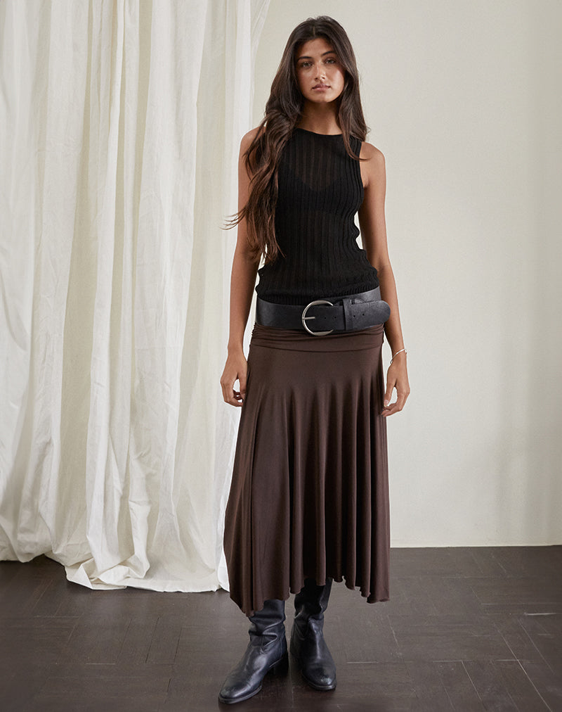Immagine di Delta Midi Skirt in Chocolate Slinky