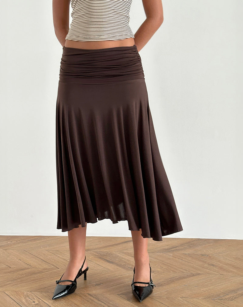 Immagine di Delta Midi Skirt in Chocolate Slinky