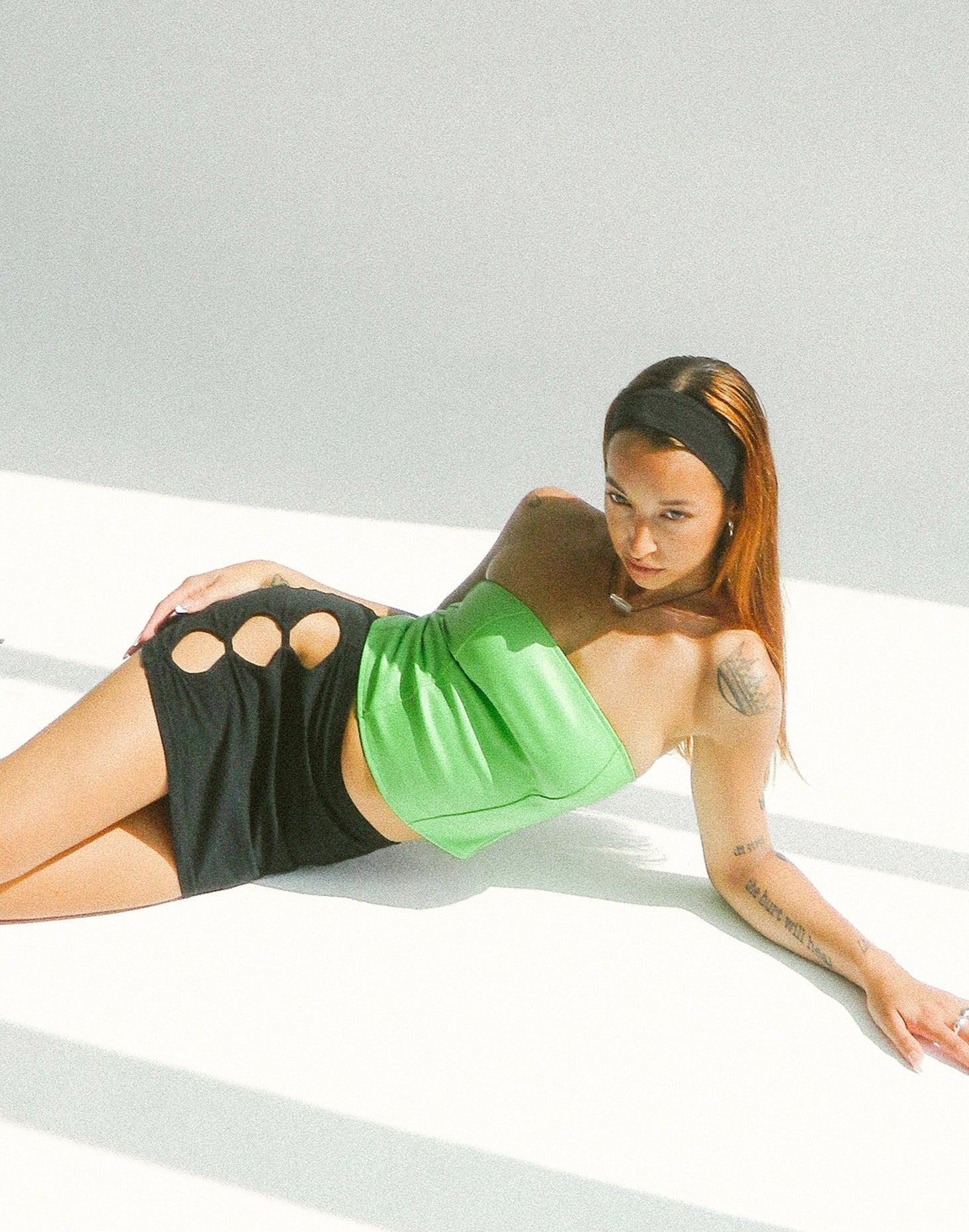 immagine di Dena Corset Top in PU verde neon