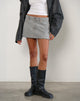 Immagine di Denim Raw Hem Mini Skirt in Grey Bleach