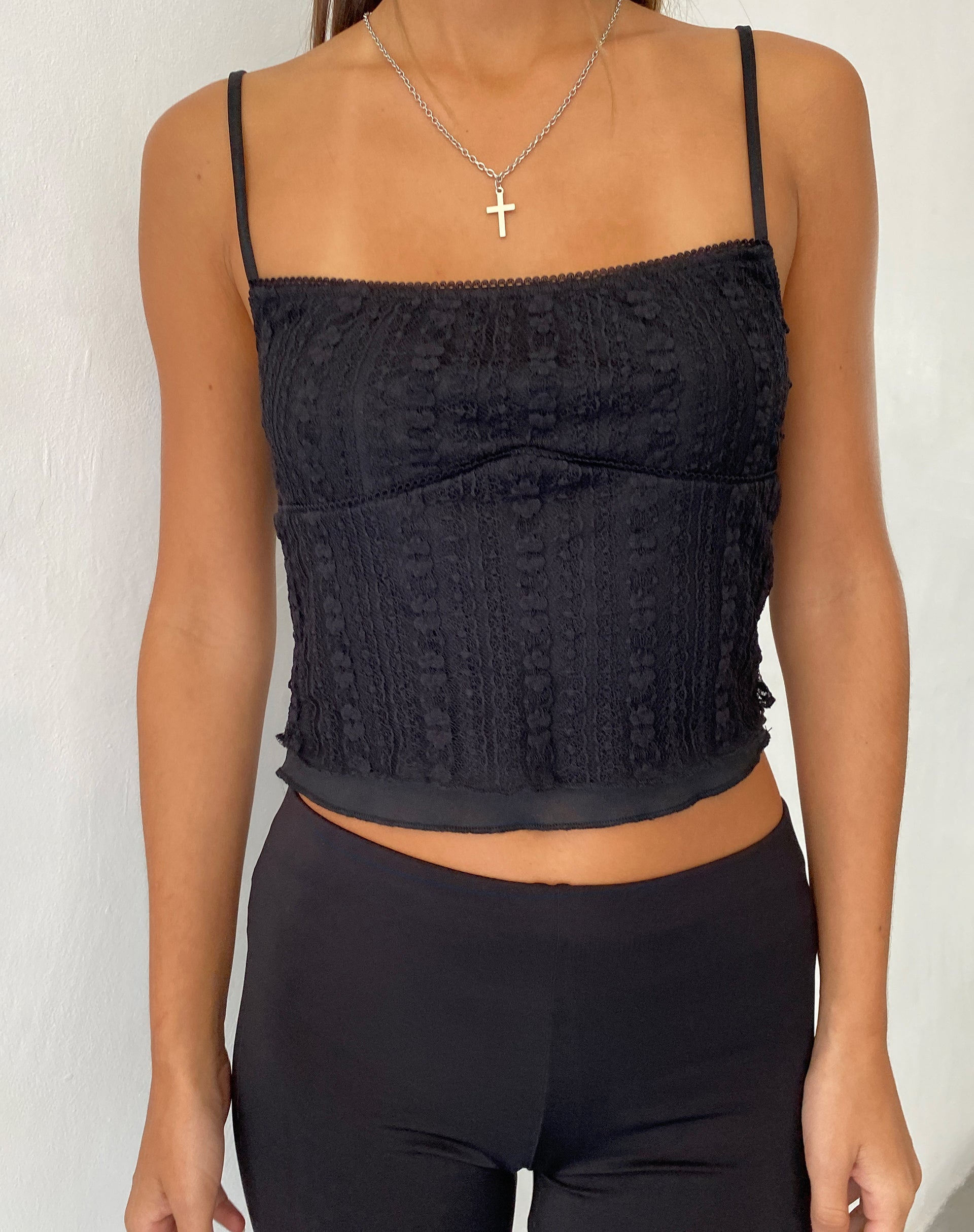 Immagine di Deska Cami Top in pizzo nero