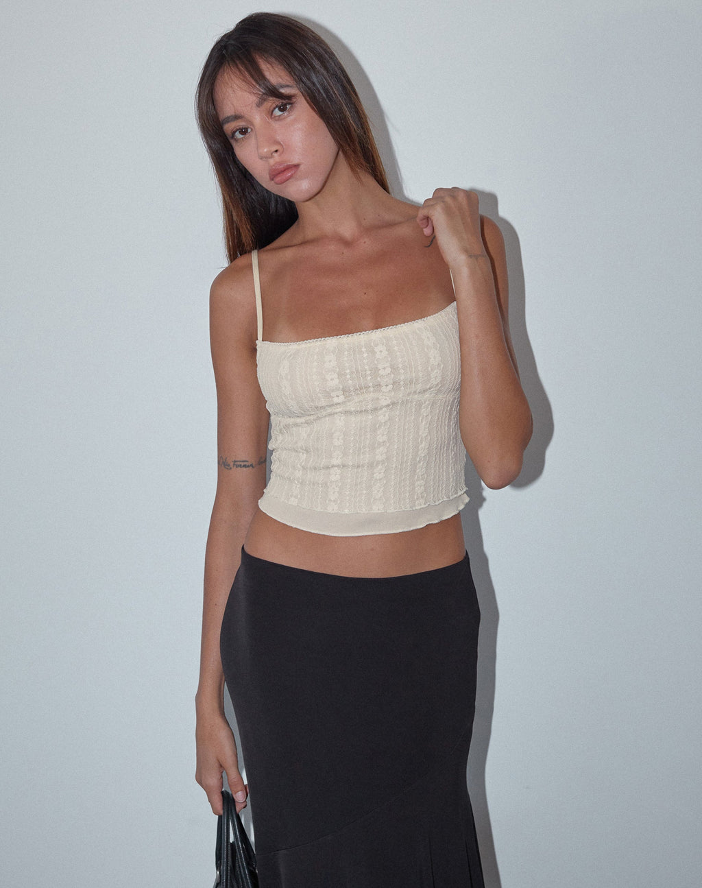Deska Cami Top in pizzo avorio