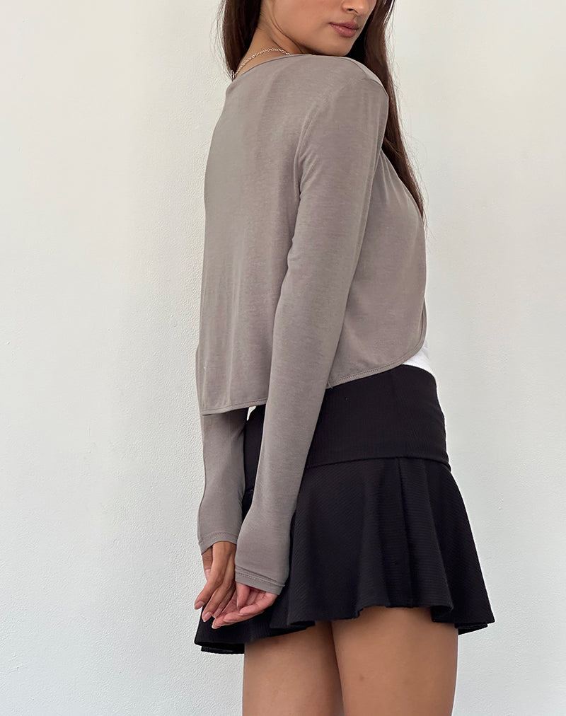 Immagine di Despina Coprispalle a maniche lunghe in maglia grigio caldo