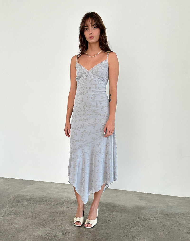 Immagine di Devon Midi Dress in Flock Chic Petals Grigio