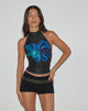 Immagine di Diana, top con scollo a mezza coscia in acquerello blu
