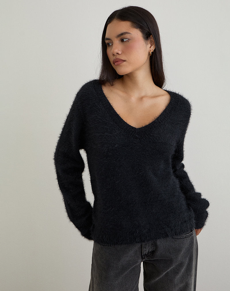 Immagine di Dikara Maglione con sciarpa in maglia nera