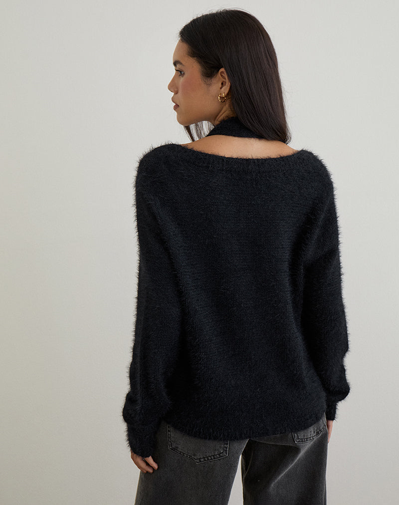 Immagine di Dikara Maglione con sciarpa in maglia nera