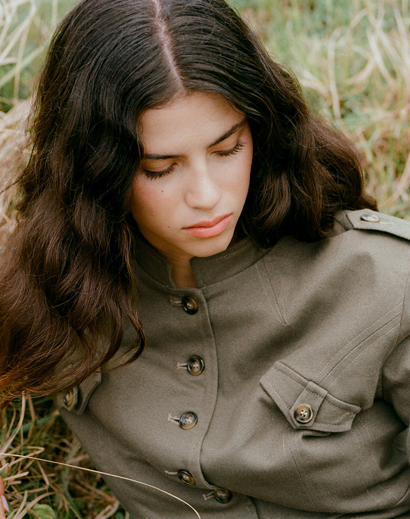 Immagine della giacca militare Diranda in twill kaki