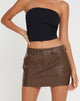 Immagine di Immagine di Disya Mini Gonna in PU Brown