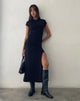 Immagine del maxi abito con cappuccio Dixie in nero lucido