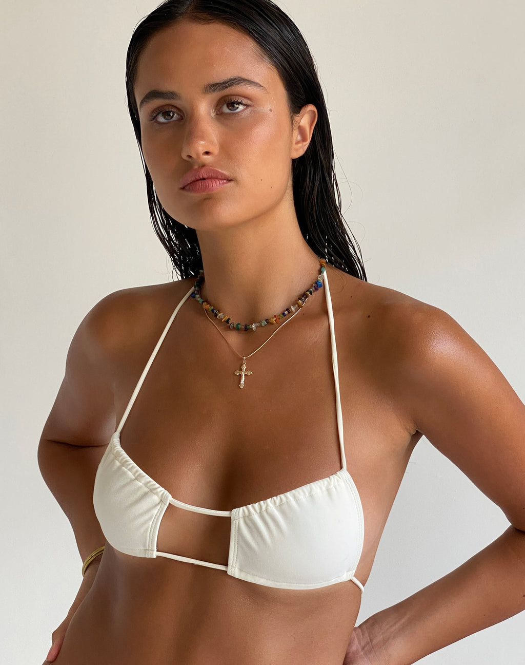 Top bikini Dolan in crema