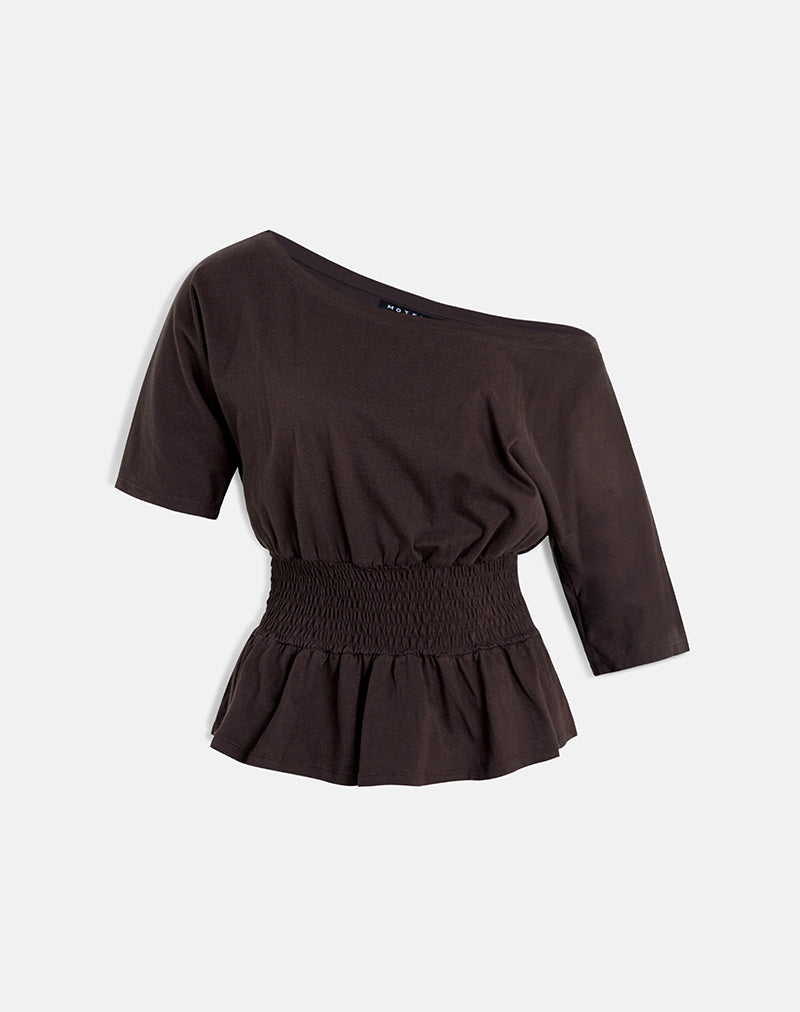 Immagine di Domani Off the Shoulder Top in Chocolate