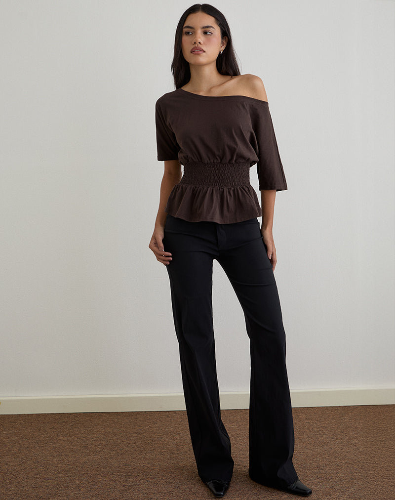 Immagine di Domani Off the Shoulder Top in Chocolate