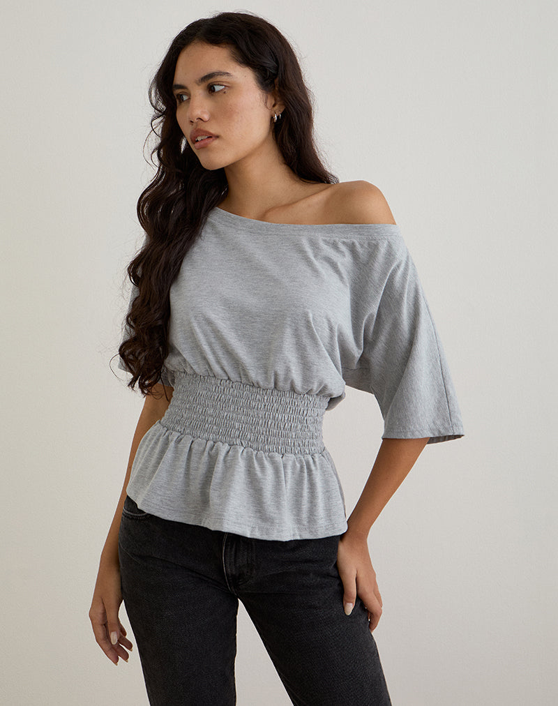 Immagine di Domani Top Off the Shoulder in Grey Marl